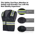 Black Reflective Safety Vest customized construction work black reflective safety vest Supplier